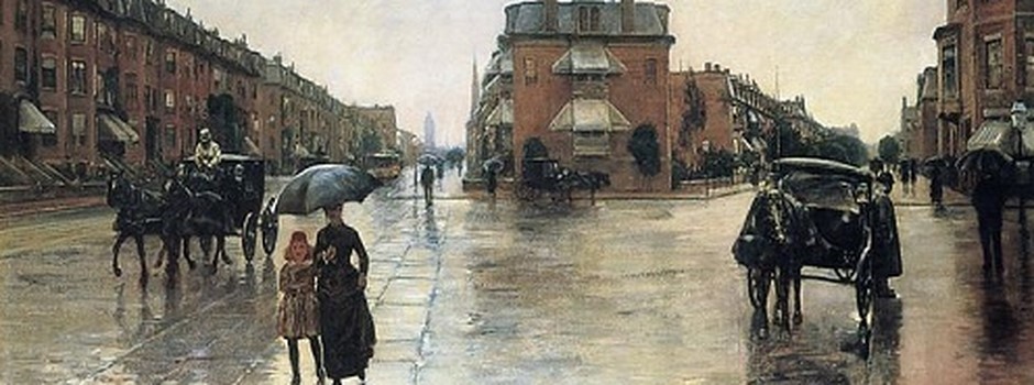 chuva Childe Hassam - A Rainy Day In Boston, 1885 – óleo sobre tela - 66.4 x 121.9 cm - Toledo Museum of Art, Toledo, OH, US.jpg