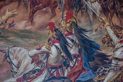 Detalhe da rRemoção dos laços portugueses na farda Pedro Américo