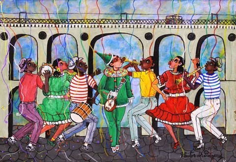 Heitor dos Prazeres (1898, Rio de Janeiro, RJ - 1966) – Carnaval nos Arcos, 1965